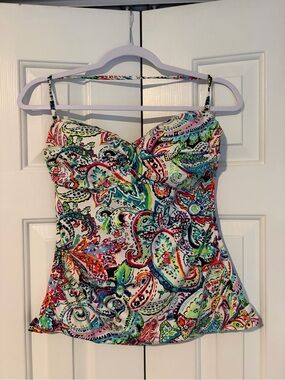 Ralph Lauren Multicolor Paisley Tankini Top